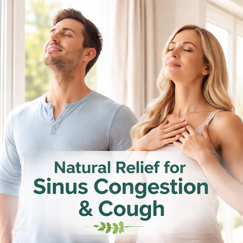 Person breathing comfortably after chiropractic care for sinus and chest congestion relief