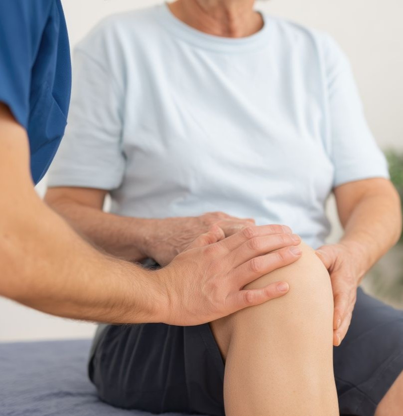 hip and knee pain KNEE PAIN with doctor and patient