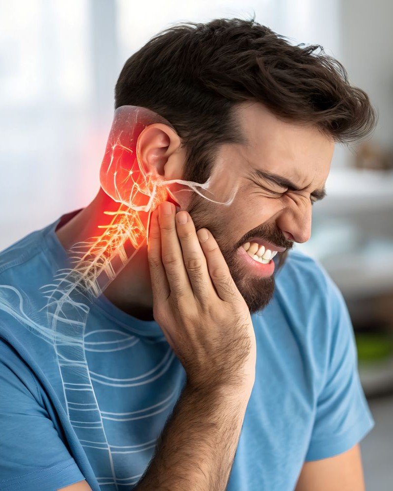 jaw pain TMJ KNEE PAIN with doctor and patient