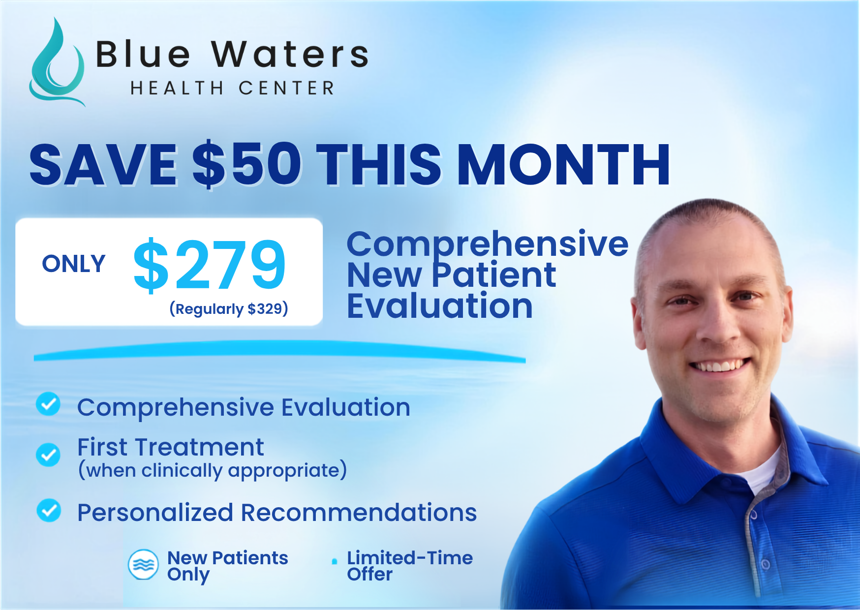 Dr Mike $50 off new patient evaluation